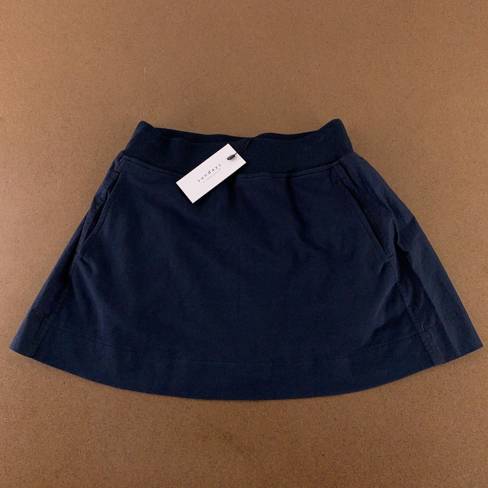 Sundays Women's Size Small Navy French Terry Pull On Pocketed Becca Skirt NWT - Picture 1 of 11